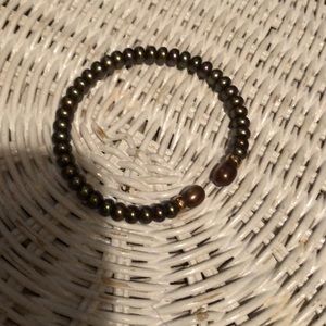 Brown pearl bead bracelet loose fitting